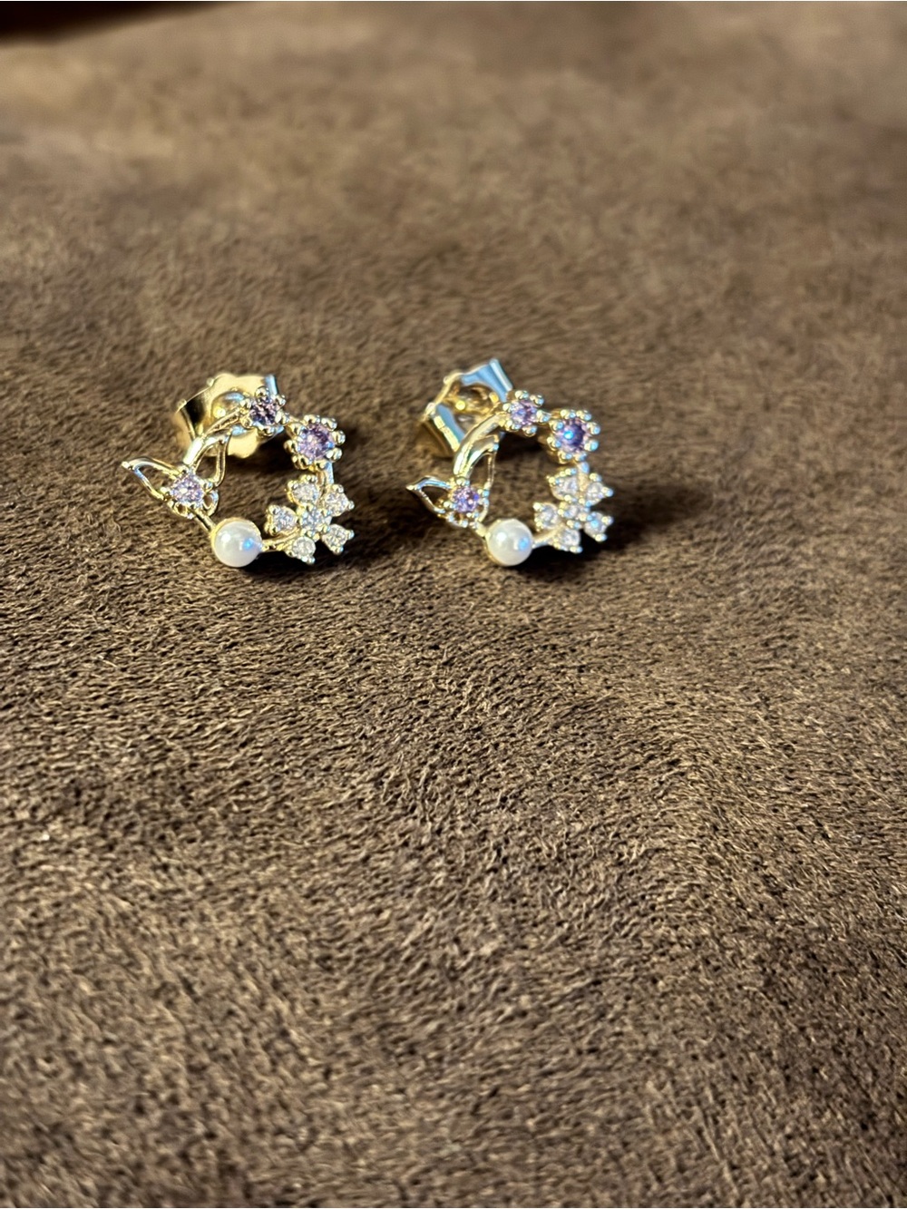 Pretty Bird Jewelry Gold Floral Pearl Accent StudEarrings - Women Jewelry